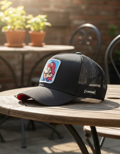 Gorra visera con parche Mario