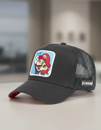 Gorra visera con parche Mario