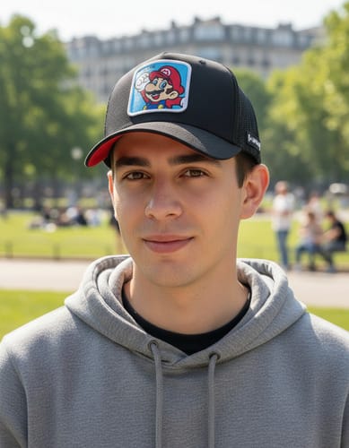 Gorra visera con parche Mario