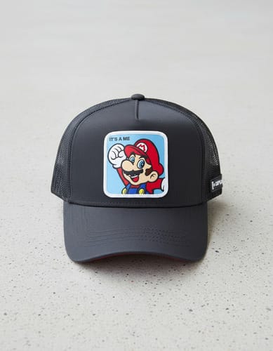 Gorra visera con parche Mario