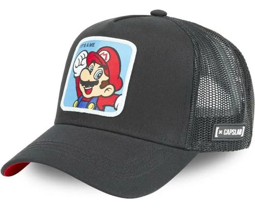 Gorra visera con parche Mario