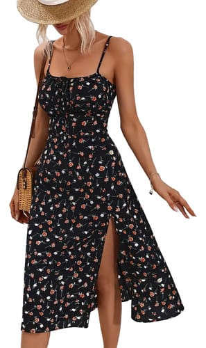 Vestido solera al cuerpo floreado