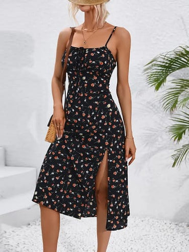 Vestido solera al cuerpo floreado