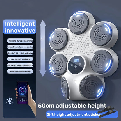 Máquina de Boxeo Musical Inteligente Bluetooth 9 Velocidades para Pared. Equipo Electrónico de Entrenamiento de Boxeo para el Hogar.