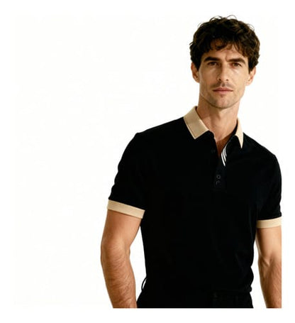 Remera hombre MC tipo polo texturizada