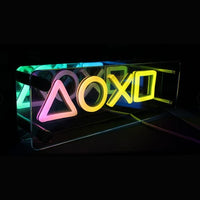 Cartel LED Gaming Mirror Neon Light XO Decorativo Ambiente E-Sports Dormitorio