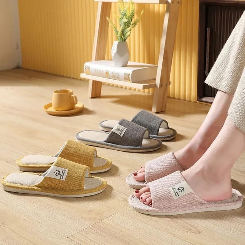 Pantuflas transpirables algodón y lino