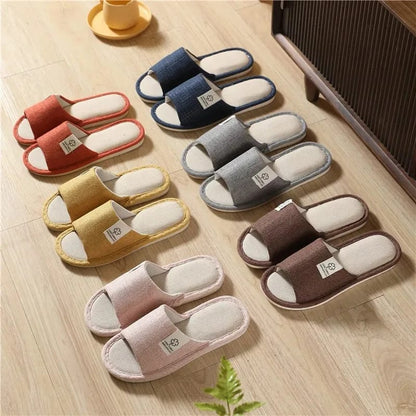 Pantuflas transpirables algodón y lino