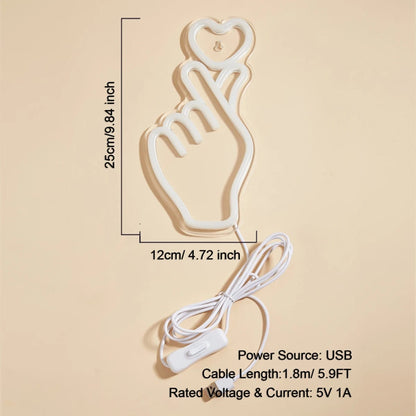 Luces Led Diseño dedos corazon 