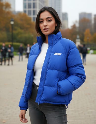 Campera dama  acolchada con cuello alto