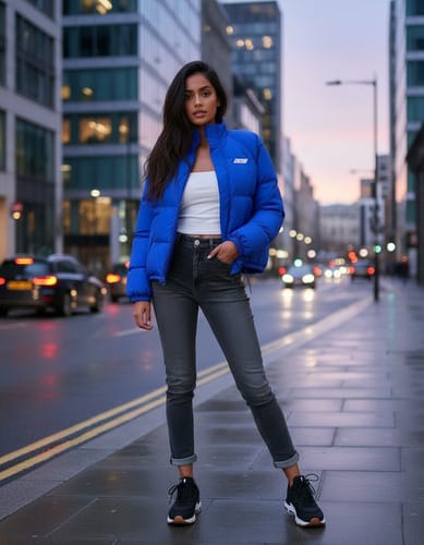 Campera dama  acolchada con cuello alto
