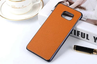 S7 Edge plastico y cuero Rojo