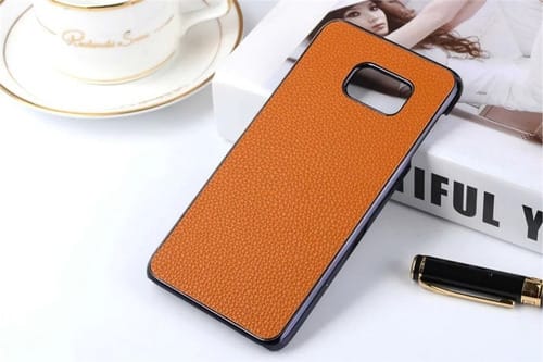 S7 Edge plastico y cuero Naranja