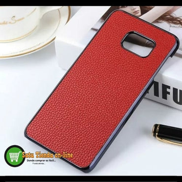 S7 Edge plastico y cuero Naranja