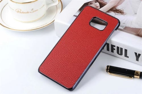 S7 Edge plastico y cuero Naranja