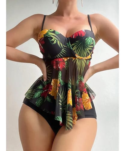 Bikini TA floreado top con gasa