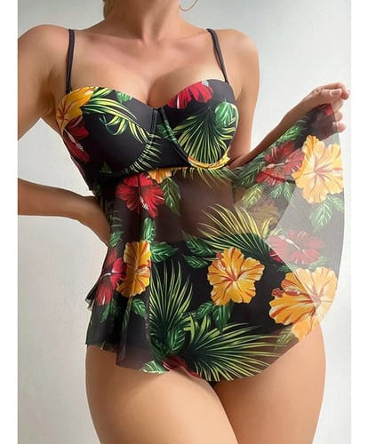 Bikini TA floreado top con gasa
