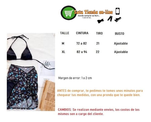 Bikini 3 pcs con pareo 