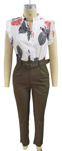 Conjunto dama casual pantalon + blusa