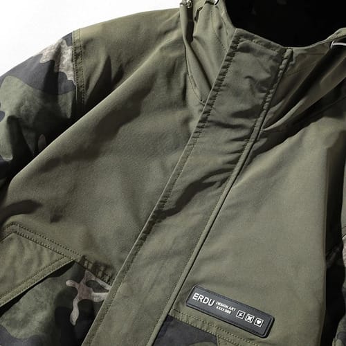 Campera  hombre Erdu de lona bolsillos frontales 