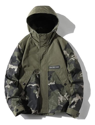 Campera  hombre Erdu de lona bolsillos frontales 