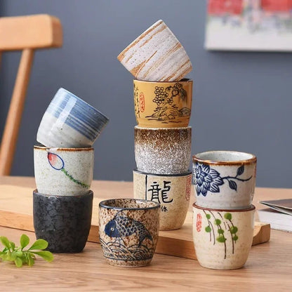 Taza de te Cerámica Retro de 50 ml estilo Japones