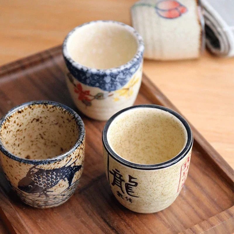 Taza de te Cerámica Retro de 50 ml estilo Japones