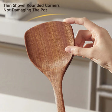 Espátula de Madera Ébano Antiadherentes. Resistente al calor, ideal para saltear