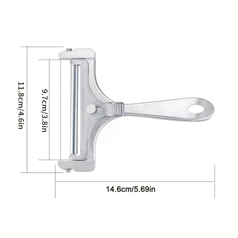 Cortador de Queso de Acero Inoxidable 304, ajustable en grosor (0.5-10mm) para lograr rebanadas perfectas en todo momento.