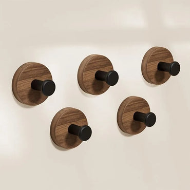 Perchero de Pared Nogal Multiuso Sin Perforaciones