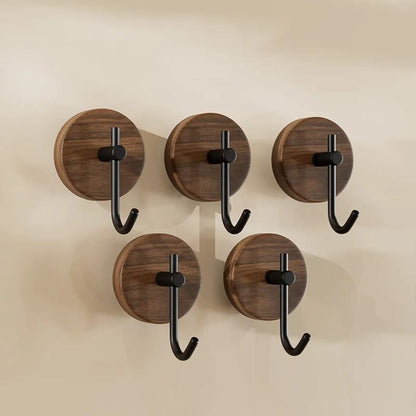 Perchero de Pared Nogal Multiuso Sin Perforaciones