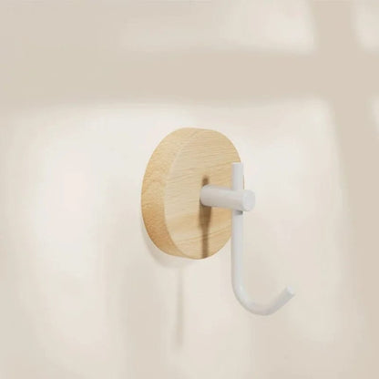 Perchero de Pared Nogal Multiuso Sin Perforaciones