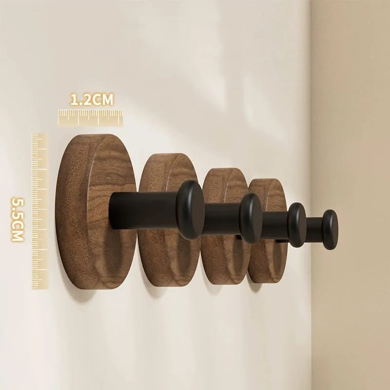 Perchero de Pared Nogal Multiuso Sin Perforaciones