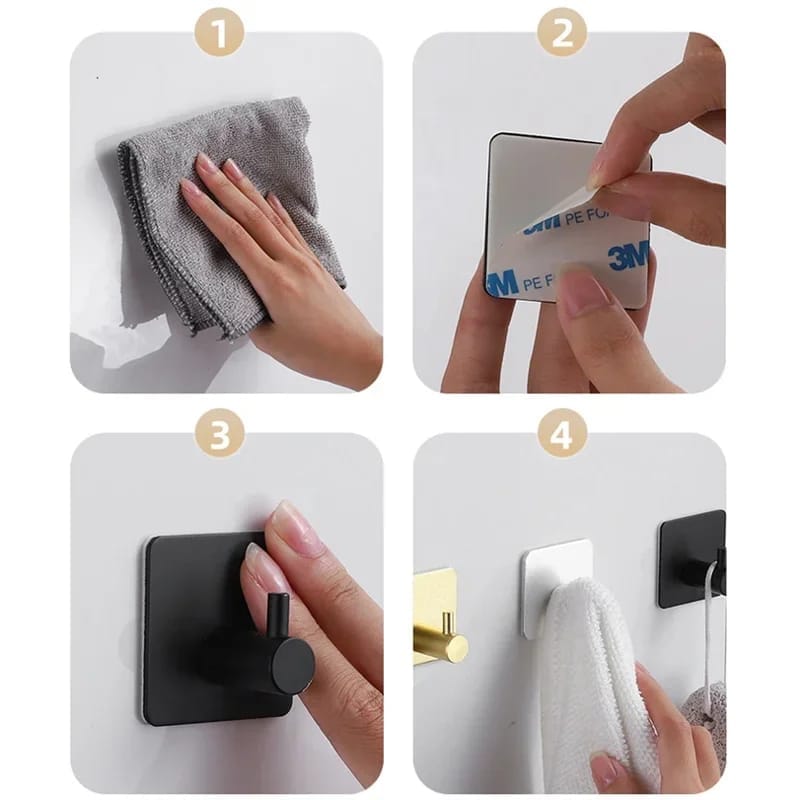 Perchero de Pared Autoadhesivo Acero Inoxidable. Ganchos