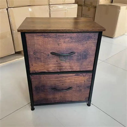 Mesa de Luz / Auxiliar  con 2 Cajones de Tela. Mueble Organizador