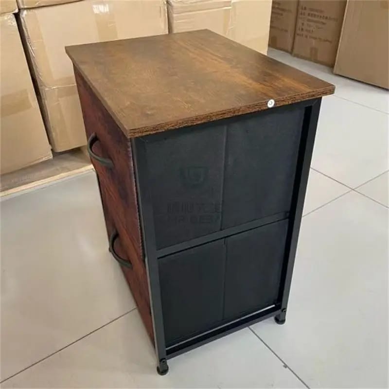 Mesa de Luz / Auxiliar  con 2 Cajones de Tela. Mueble Organizador