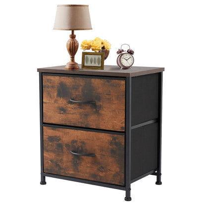 Mesa de Luz / Auxiliar  con 2 Cajones de Tela. Mueble Organizador