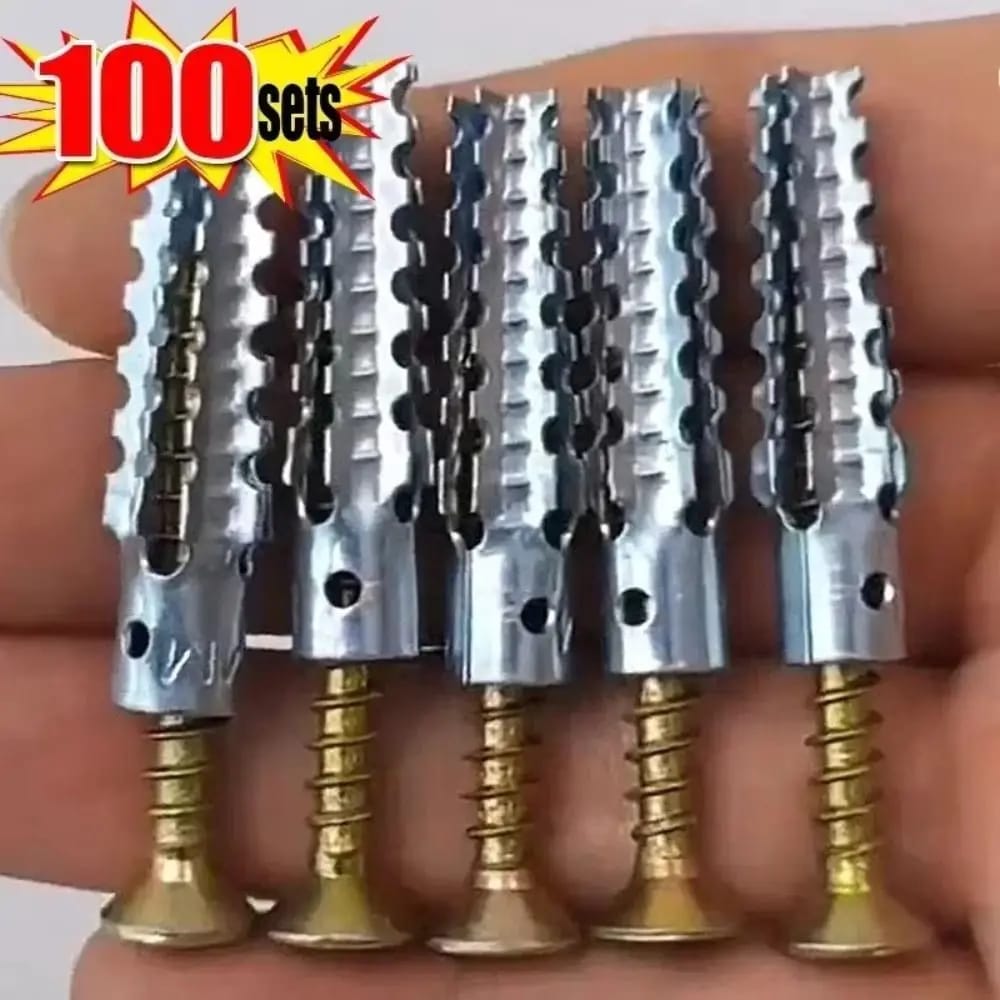 Tornillos + taco autoperforantes de expansión metálicos dentados