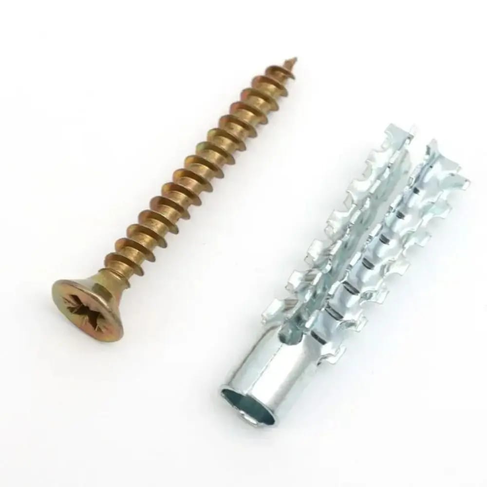 Tornillos + taco autoperforantes de expansión metálicos dentados