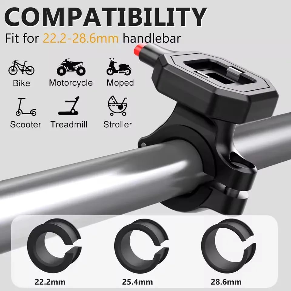 Soporte Universal Impermeable para Celular de Moto y Bici (4.7-7.0 pulgadas) con Bloqueo Rápido para Manubrio.