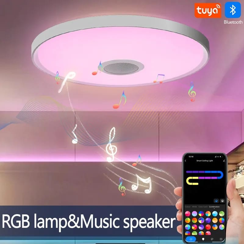 Plafon Lámpara de Techo Inteligente RGB Música Control Remoto