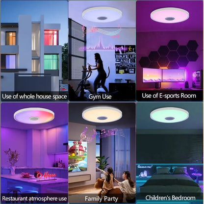 Plafon Lámpara de Techo Inteligente RGB Música Control Remoto