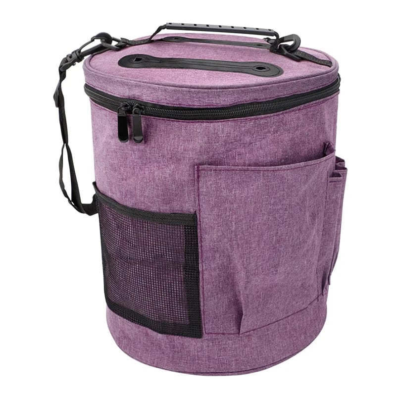 Bolso Organizador Portátil de Gran Capacidad para Herramientas de Tejido, Lana y Crochet. Con Bolsillo Frontal para Agujas y Ganchillos.