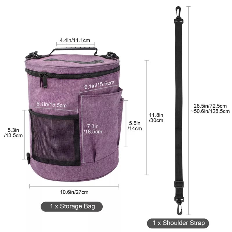 Bolso Organizador Portátil de Gran Capacidad para Herramientas de Tejido, Lana y Crochet. Con Bolsillo Frontal para Agujas y Ganchillos.