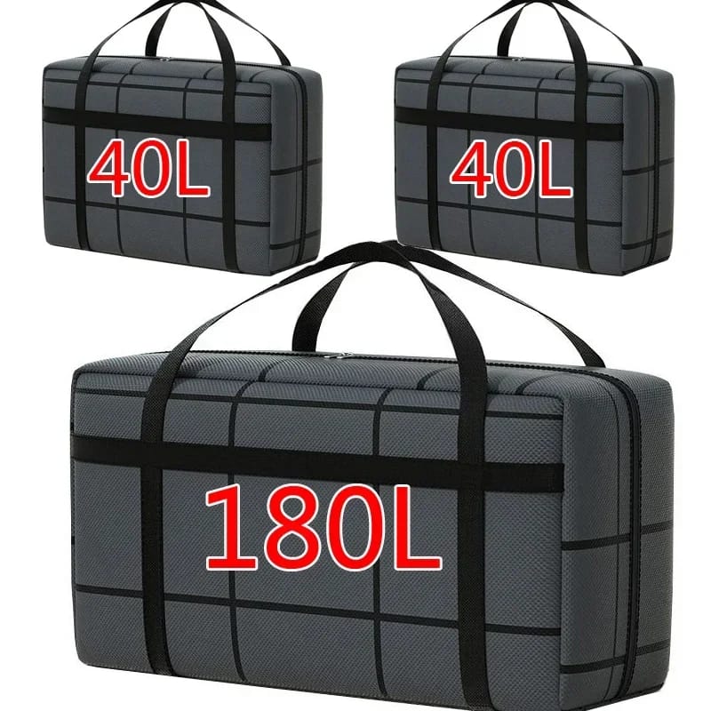Bolso grande de lona reforzado 40L para mudanzas y viajes. Con correas de mochila, asas resistentes y cierres. Ideal para ahorrar espacio y organizar.