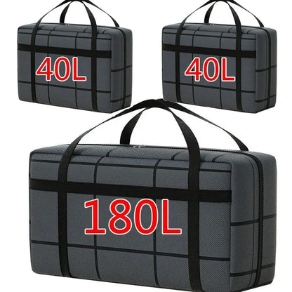 Bolso grande de lona reforzado 40L para mudanzas y viajes. Con correas de mochila, asas resistentes y cierres. Ideal para ahorrar espacio y organizar.