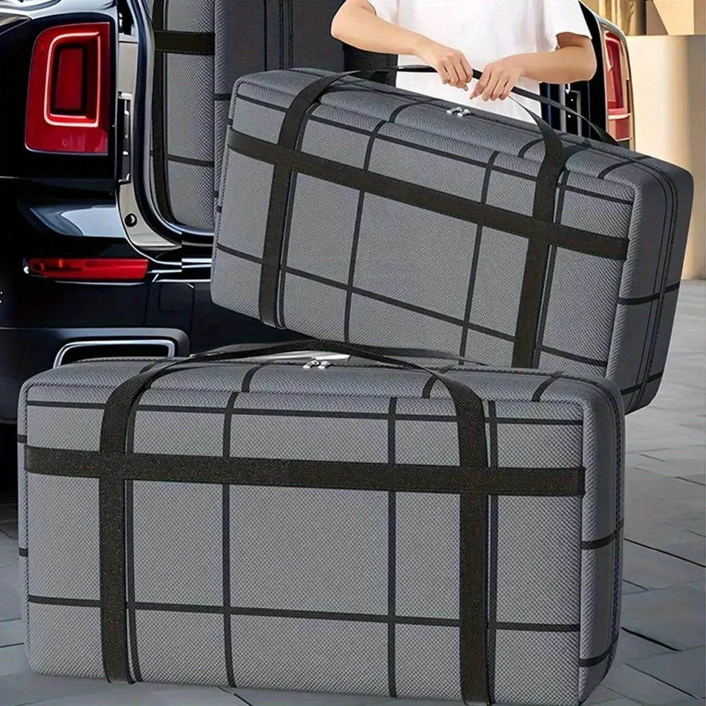 Bolso grande de lona reforzado 40L para mudanzas y viajes. Con correas de mochila, asas resistentes y cierres. Ideal para ahorrar espacio y organizar.