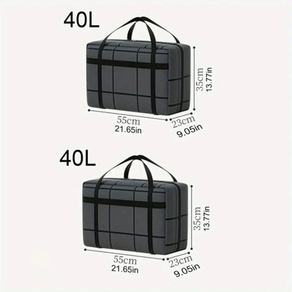 Bolso grande de lona reforzado 40L para mudanzas y viajes. Con correas de mochila, asas resistentes y cierres. Ideal para ahorrar espacio y organizar.