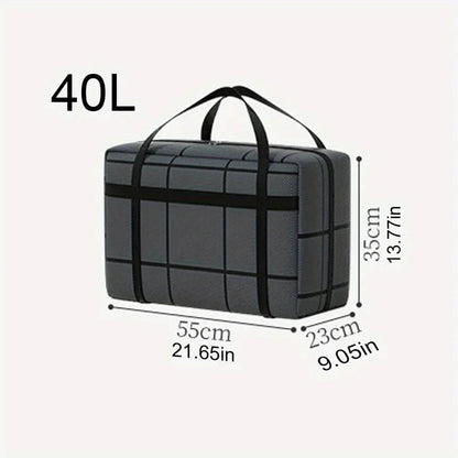 Bolso grande de lona reforzado 40L para mudanzas y viajes. Con correas de mochila, asas resistentes y cierres. Ideal para ahorrar espacio y organizar.