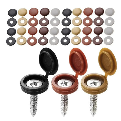 Tapas protectoras de plástico para tornillos Phillips y cruz, decorativas